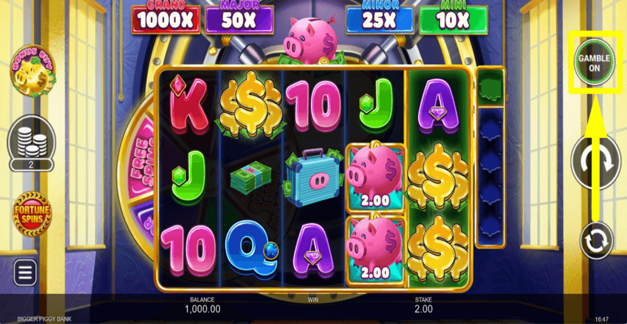 Bigger Piggy Bank Gamble Feature