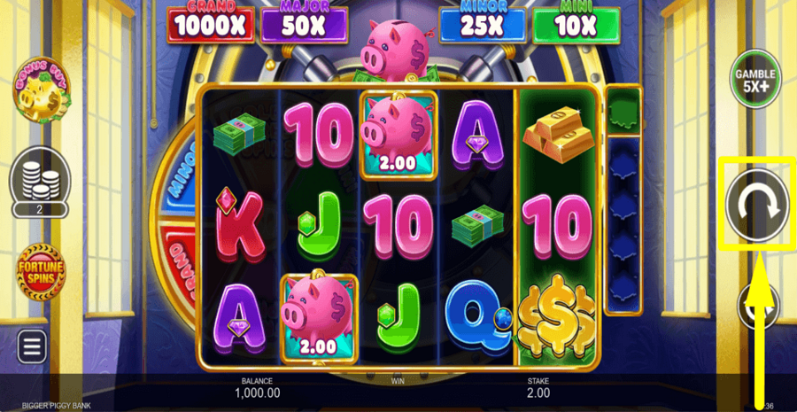 Bigger Piggy Bank Spin Button