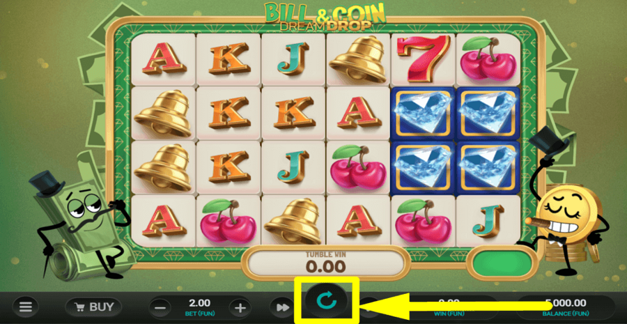Bill And Coin Dream Drop Spin Button