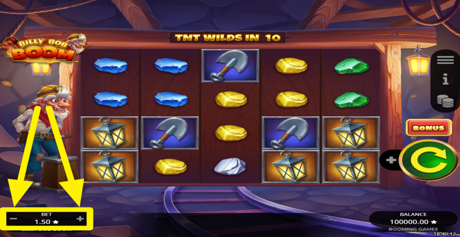 Billy Bob Boom Adjust Bet