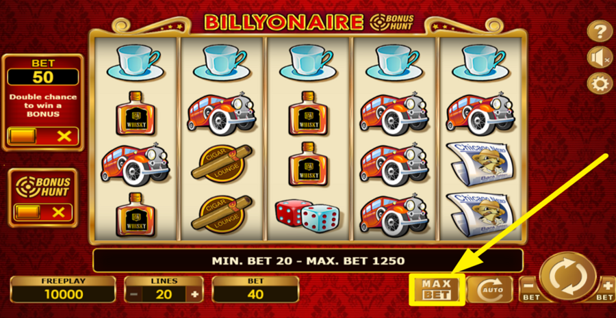 Billyonaire Bonus Hunt Max Bet
