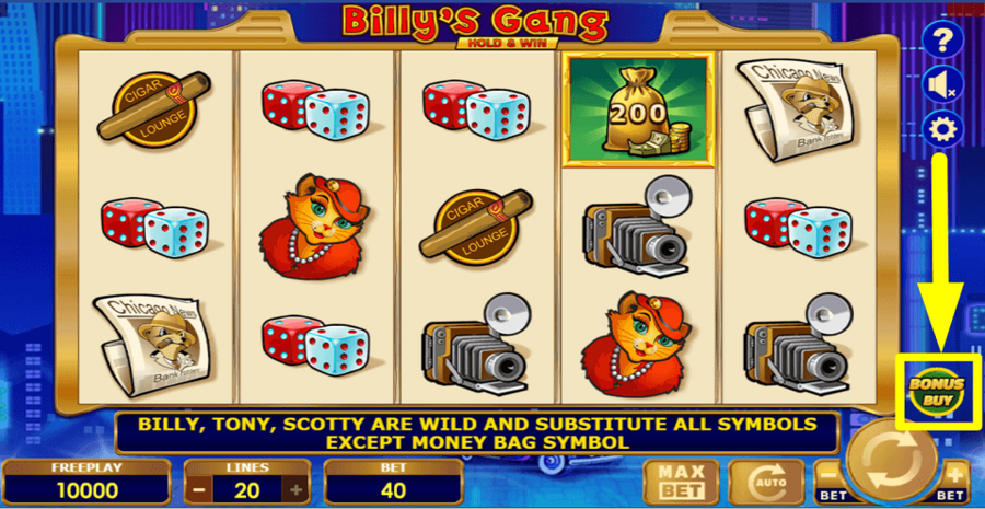Billys Gang Bonus Buy Feature