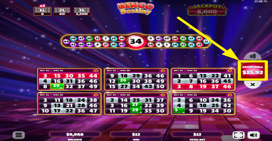 Bingo Destiny Buy Extra Ball