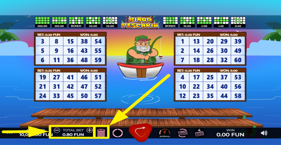 Bingo Pescaria Adjust Bet