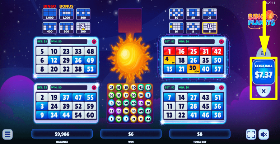 Bingo Planets Extra Ball