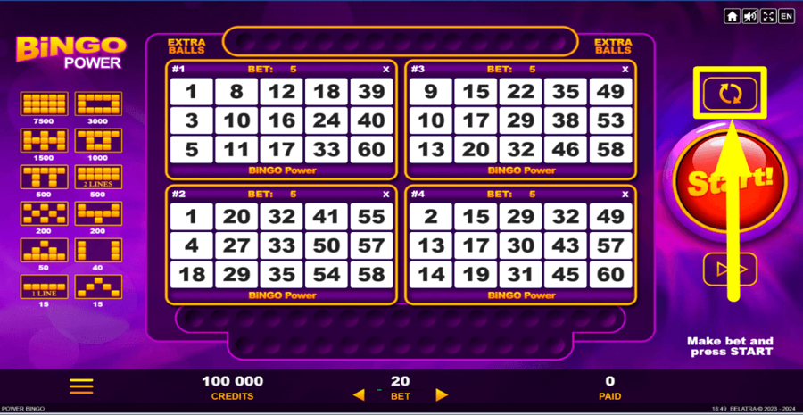 Bingo Power Autoplay Feature