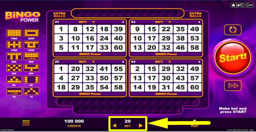 Bingo Power Bet Value