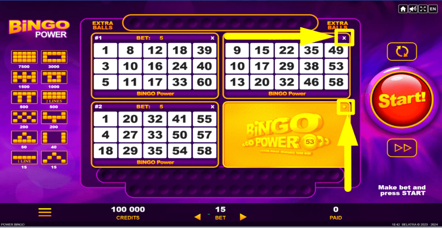 Bingo Power Cards Selection