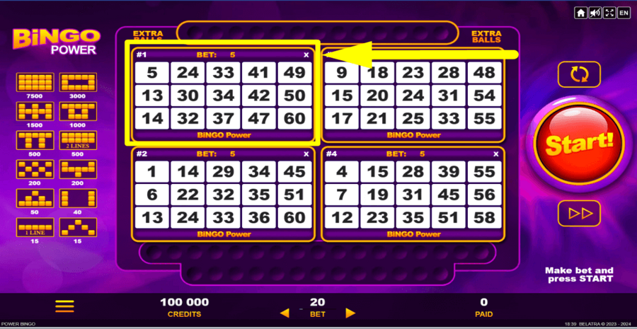 Bingo Power Shuffle Feature