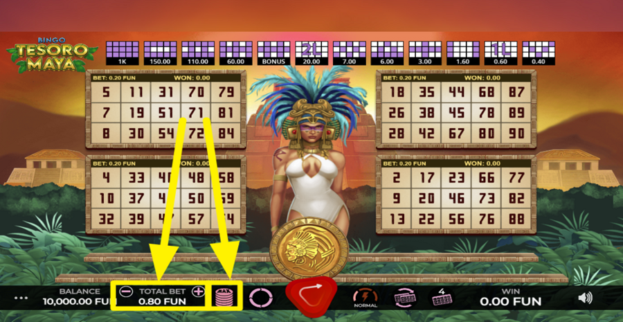 Bingo Tesoro Maya Adjust Bet