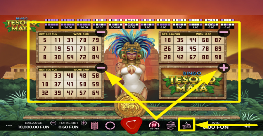 Bingo Tesoro Maya Adjust Cards