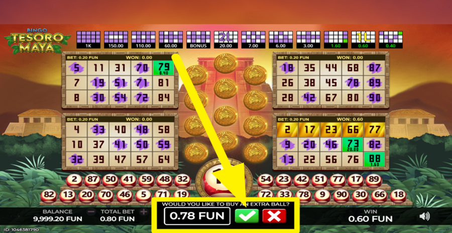 Bingo Tesoro Maya Extra Ball