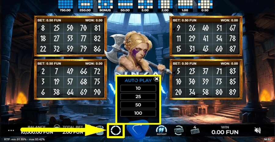 Bingo Valhalla Autoplay Feature