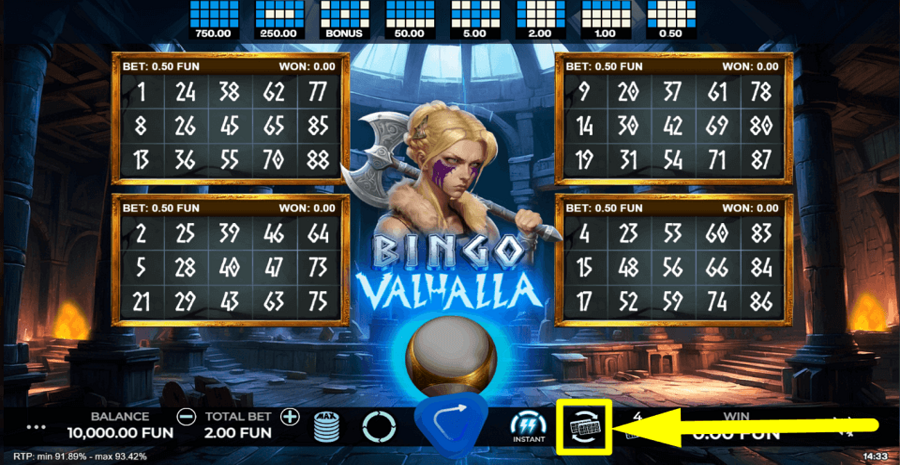 Bingo Valhalla Shuffle Feature