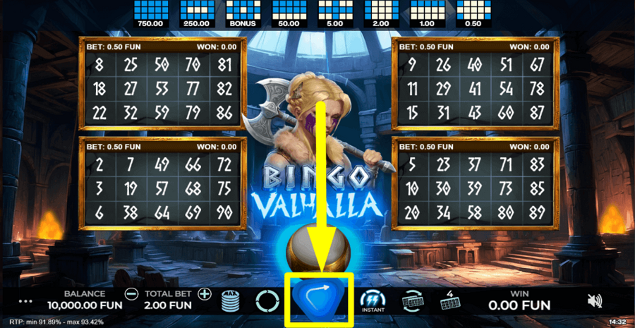 Bingo Valhalla Spin Button