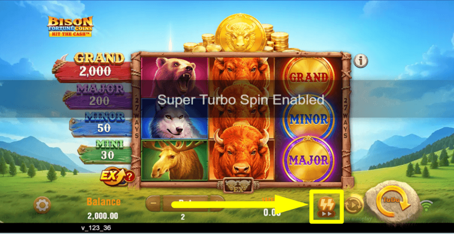Bison Fortune Coins Turbo Feature