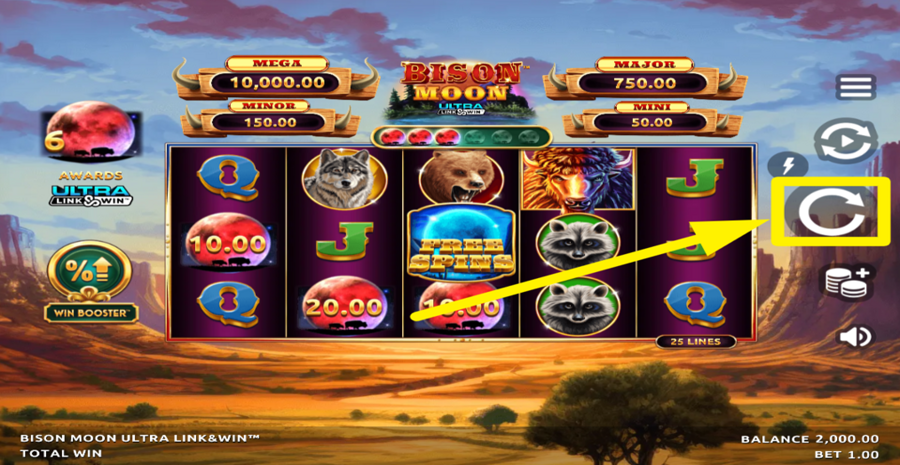 Bison Moon Ultra Link And Win Spin Button