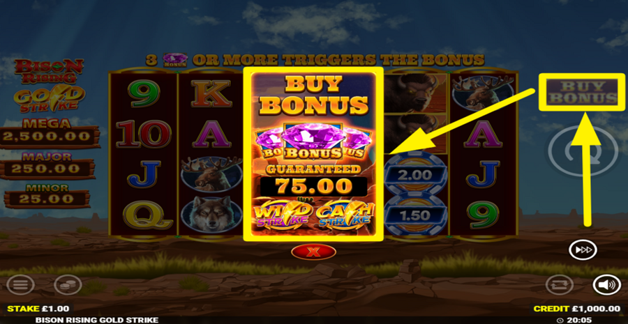 Bison Rising Gold Strike Buy Bonus