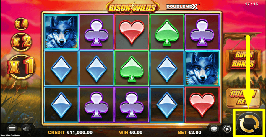 Bison Wilds Doublemax Spin Button