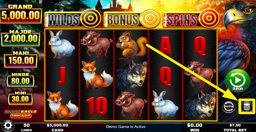 Black Eagle Triple Shot Adjust Bet