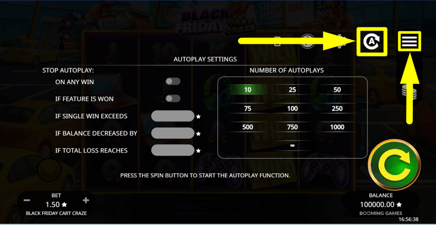 Black Friday Cart Craze Autoplay Feature