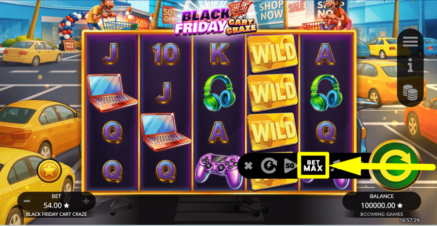Black Friday Cart Craze Bet Max Button