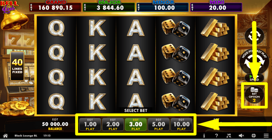 Black Lounge Bell Link Bet Value