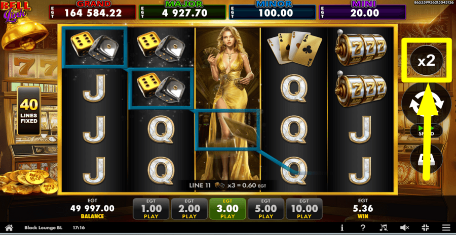 Black Lounge Bell Link Gamble Feature