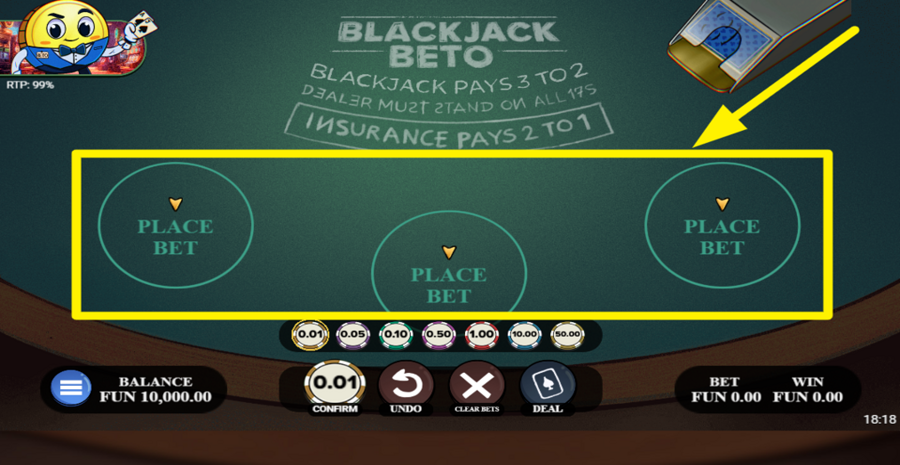 Blackjack Beto Place Bet