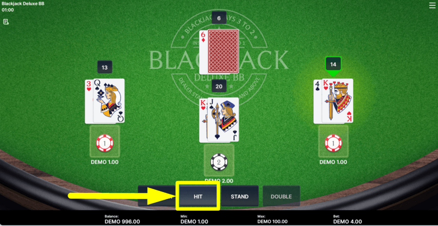 Blackjack Deluxe Bb Hit Button