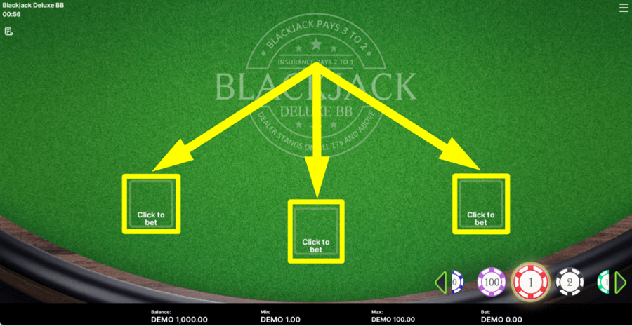 Blackjack Deluxe Bb Place Bet
