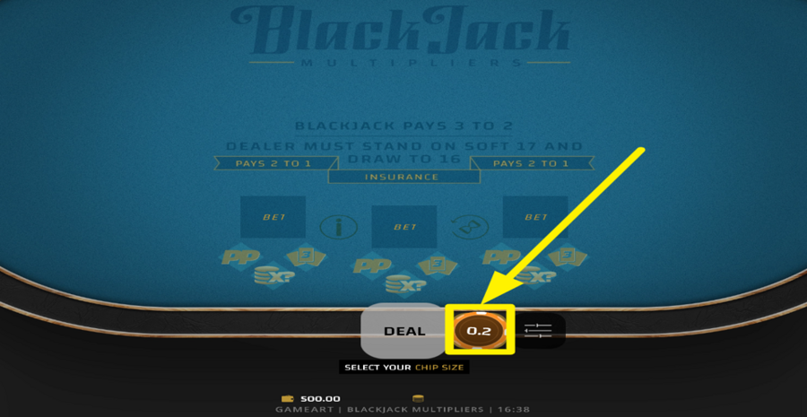 Blackjack Multipliers Choose Bet
