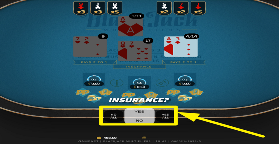 Blackjack Multipliers Insurance