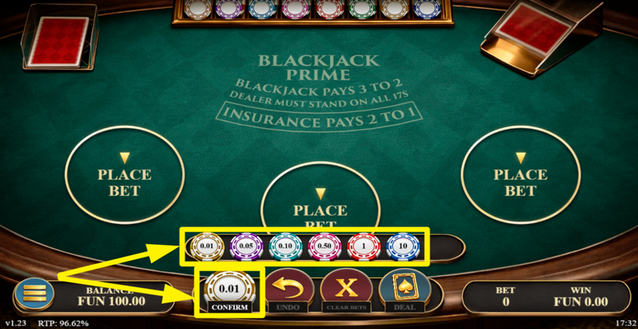 Blackjack Prime Adjust Bet