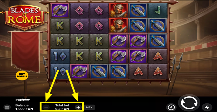 Blades Of Rome Adjust Bet