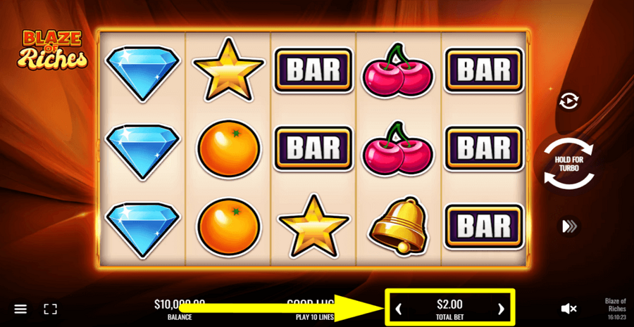 Blaze Of Riches Bet Value