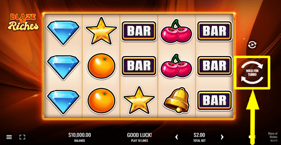 Blaze Of Riches Spin Button