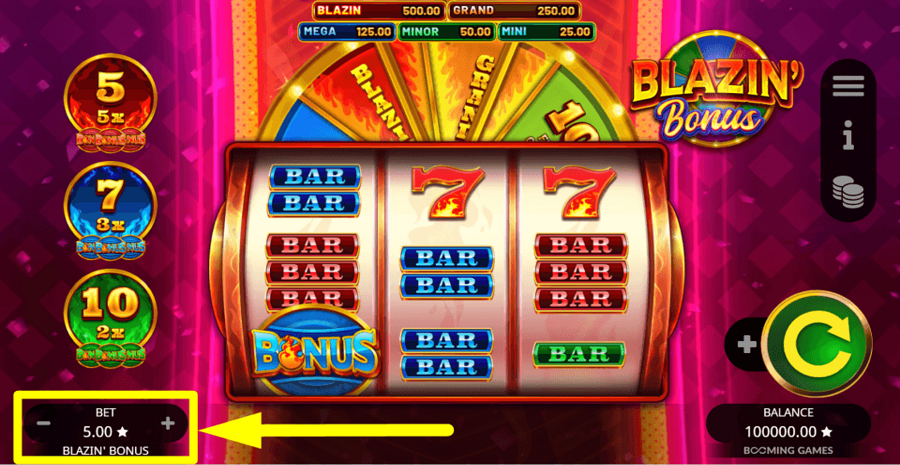 Blazin Bonus Bet Value