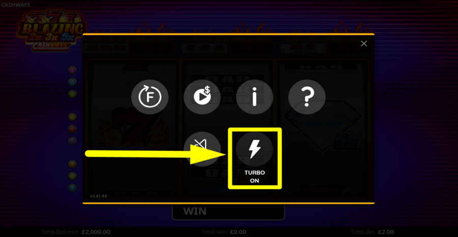 Blazing 777 2x 3x 5x Cashways Turbo Feature