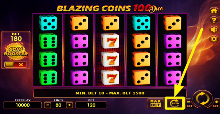 Blazing Coins 100 Dice Autoplay