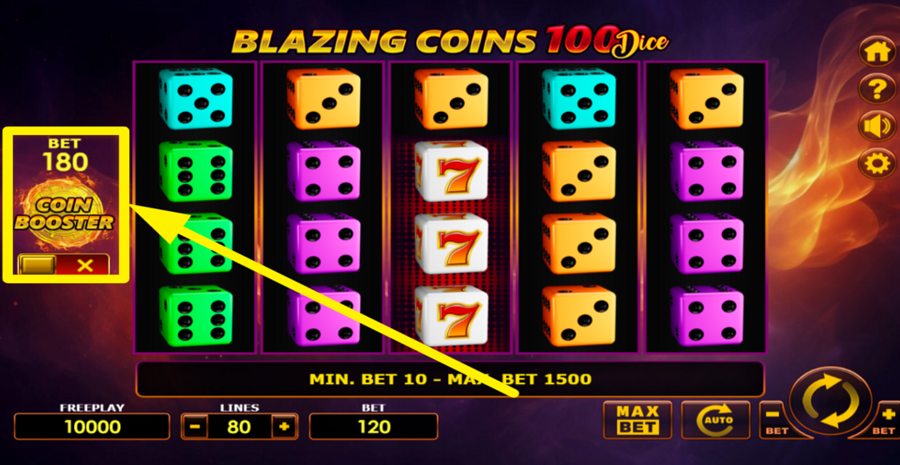 Blazing Coins 100 Dice Coin Booter