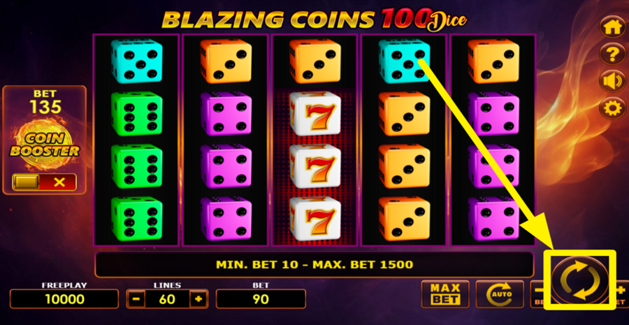 Blazing Coins 100 Dice Spin