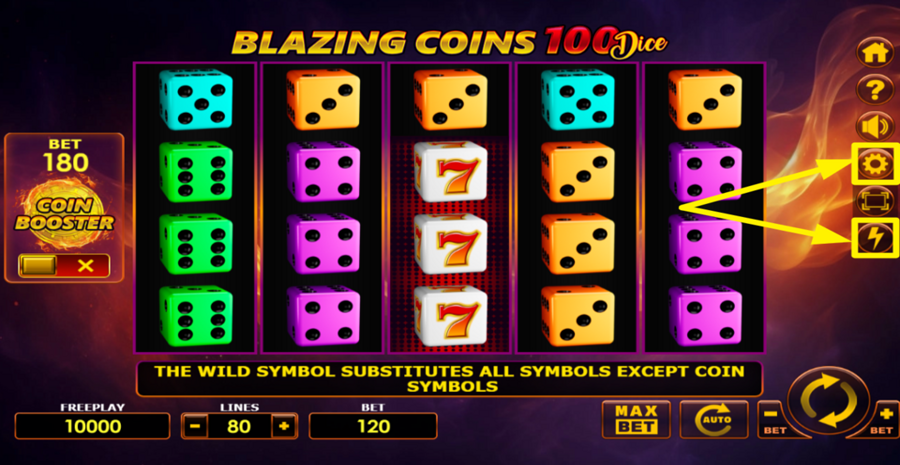 Blazing Coins 100 Dice Turbo