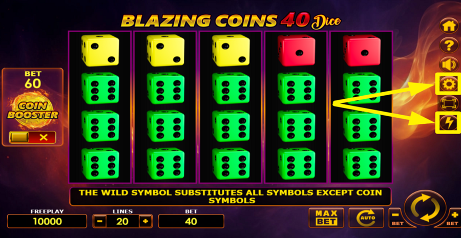 Blazing Coins 40 Dice Turbo