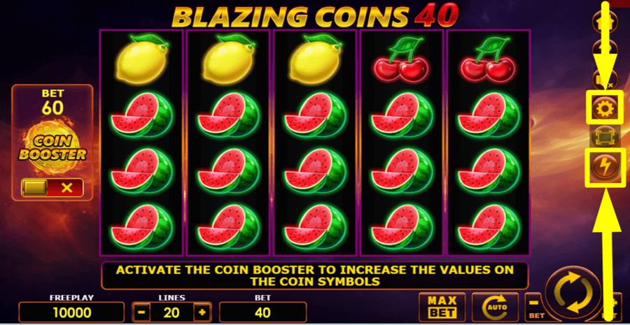 Blazing Coins 40 Turbo Feature