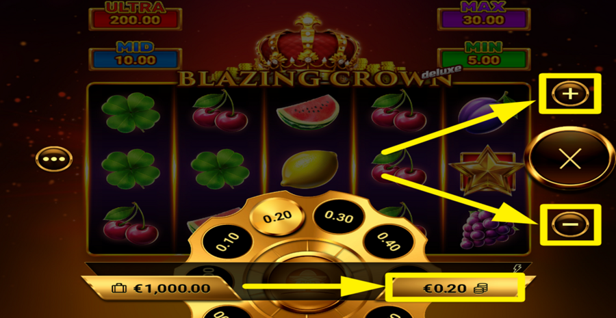 Blazing Crown Deluxe Adjust Bet