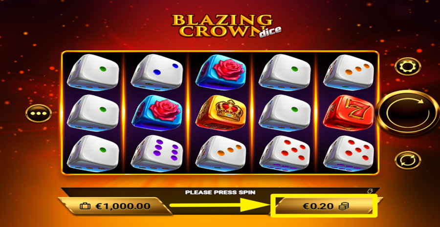 Blazing Crown Dice Adjust Bet