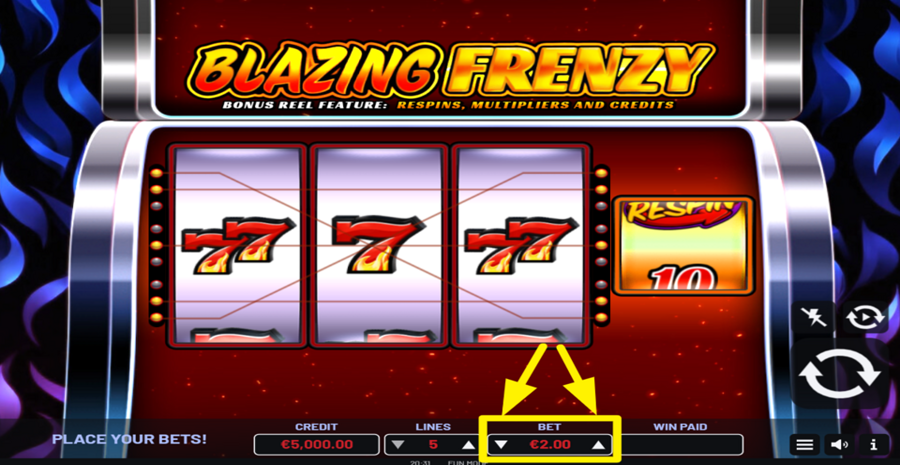 Blazing Frenzy Adjust Bet