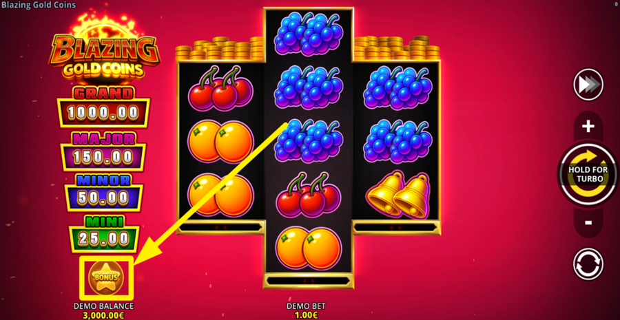 Blazing Gold Coins Running Wins Buy Bonus