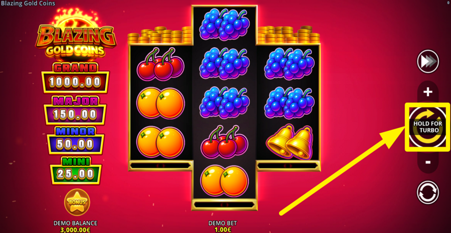 Blazing Gold Coins Running Wins Spin